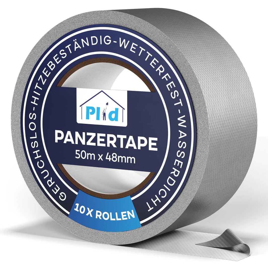 Plid Panzerband 50m x 48mm, 10er Pack - Robustes Reparaturband für vielseitige Einsätze