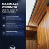 Moderne Holzhausfassade mit klaren Linien und natürlicher Holzverkleidung, veredelt durch plid Plid Holzwurm Schreck: wirksamer Schutz gegen Holzwürmer und Wiederbefall, umweltfreundlich durch plid - ideal für den Innen- und Außenbereich.