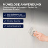 Mit dem plid Rauhfaser Reparatur-Spachtel und einem Spachtel lassen sich Dübellöcher auf strukturierten weißen Wänden mühelos ausbessern. Gleiche Anwendung - Perfekt für Rauhfaser & mehr!.