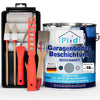Das plid Garagenbodenbeschichtung Anstreichset Beton & Estrich enthält Pinsel, Rollen, eine Schale und 2,5 l Farbe - perfekt für Garagenböden und Beton. Auf Wasserbasis, öl- und wetterbeständig, made in Germany.