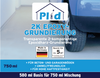 Das Etikett von PLID Shop 2K Epoxy-Haftvermittler 750ml zeigt einen Garagenboden und einen Autoreifen und hebt die deutsche Herkunft, die umweltfreundliche Formel, die starke Haftung auf Betonböden und die ca. 5m² Deckkraft hervor - perfekt für moderne Bodenbeschichtungen.