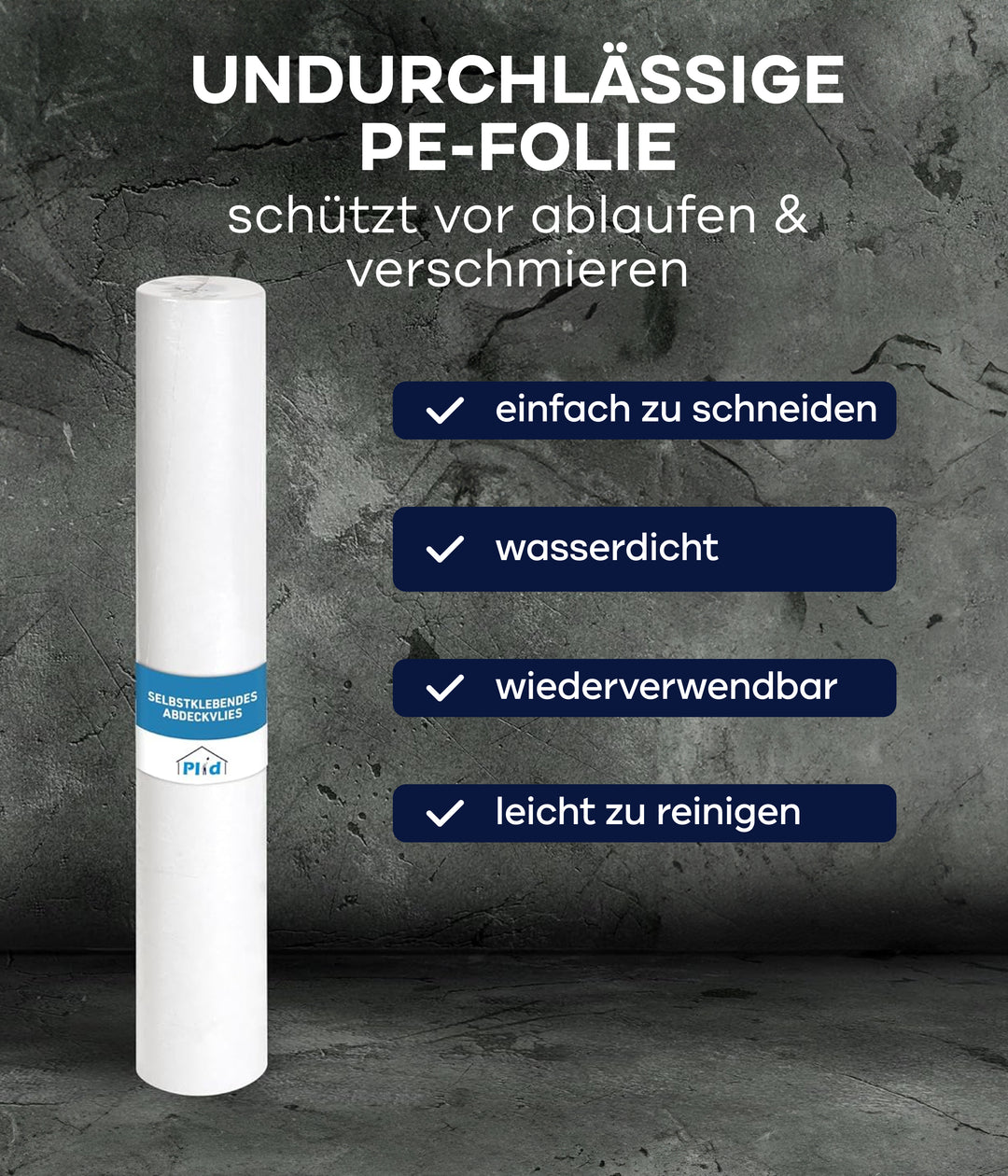 Plid Abdeckvlies Selbstklebend Weiß 120 g/m² – Bodenabdeckung