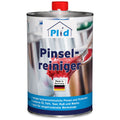 Eine Metalldose von plid Pinselreiniger - löst Lack- & Farbrückstände effektiv, mit rot-gekapptem Ausguss, Pinselbild, deutschem Text und Made in Germany-Etikett - ideal für Pinselreinigung und Malerwerkzeug reinigen.