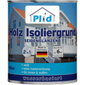 Eine 750-ml-Dose plid Holz-Isoliergrund - gegen Holzinhaltsstoffe & Verfärbungen, weiße Holzgrundierung auf Wasserbasis für den Innen- und Außenbereich. Deckt 6 m² ab. Deutsches Etikett mit Hausmotiv und Flagge.
