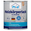 Eine 750 ml Dose plid Plid Heizkörperlack LF lösemittelfrei - hitzebeständig & geruchsarm, wasserbasierte glänzend weiße Heizkörperfarbe aus Deutschland, nicht vergilbend, deckt 9 m², hitzebeständig bis 120°C.