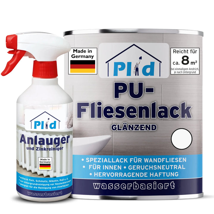 Der plid PU-Fliesenlack mit Anlauger, Made in Germany, eignet sich perfekt für die Renovierung von Bad- und Küchenfliesen - eine effektive Kombinationslösung aus Fliesenreinigung und Beschichtung.