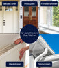 Collage zeigt Plid Anlauger von plid im Einsatz auf weißen Türen, Holztüren, Fensterrahmen, Heizkörpern und Dachrinnen mit dem Hinweis "für verschiedene Oberflächen" - gründliche Reinigung & Entfettung von Holz, Metall & Zink.