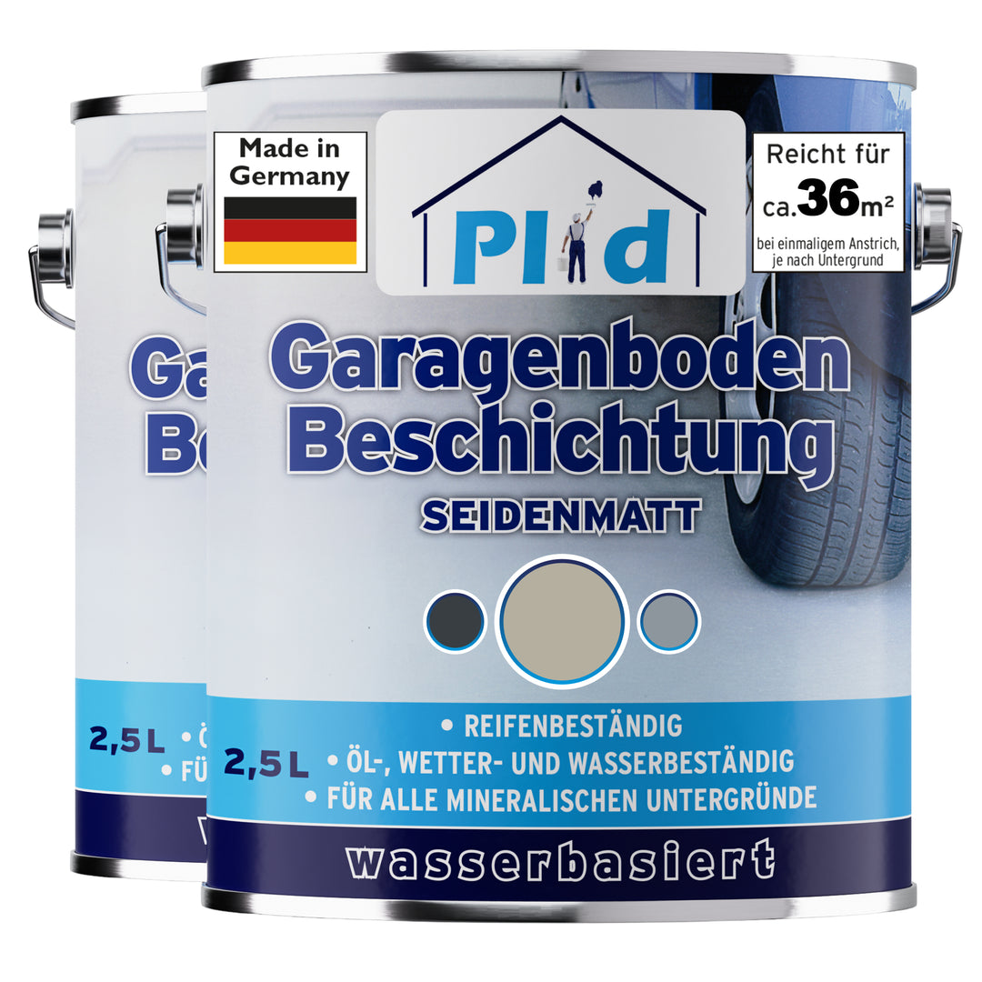 Plid Garagenbodenfarbe – seidenmatt &amp; reifenbeständig für Beton &amp; Estrich