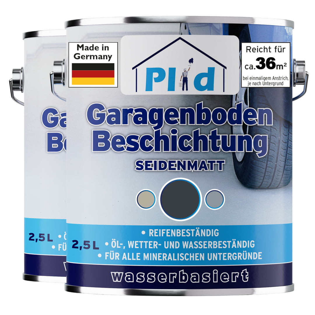 Plid Garagenbodenfarbe – seidenmatt &amp; reifenbeständig für Beton &amp; Estrich