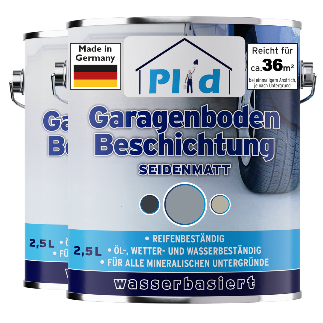Plid Garagenbodenfarbe – seidenmatt &amp; reifenbeständig für Beton &amp; Estrich
