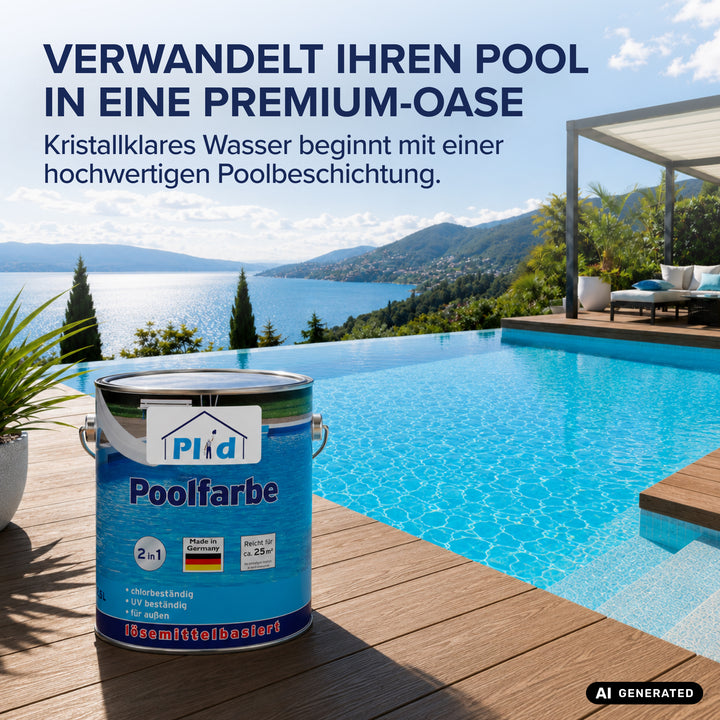 Poolfarbe chlorbeständig für Schwimmbecken &amp; Pools