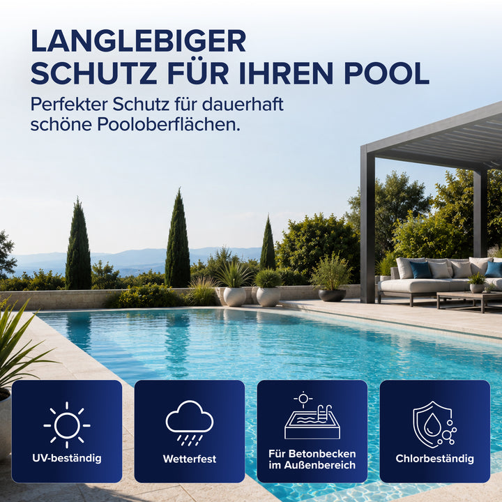 Poolfarbe chlorbeständig für Schwimmbecken &amp; Pools