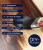 Plid Buntlack by plid wird mit einem Pinsel auf helles Holz aufgetragen. Overlay: hochdeckende Farbe, wetterfest, wasserbasiert, elastisch, glattes Finish, RAL-Farben, DIY-freundlich-ideal als Lack für Holz und Metall innen & außen.