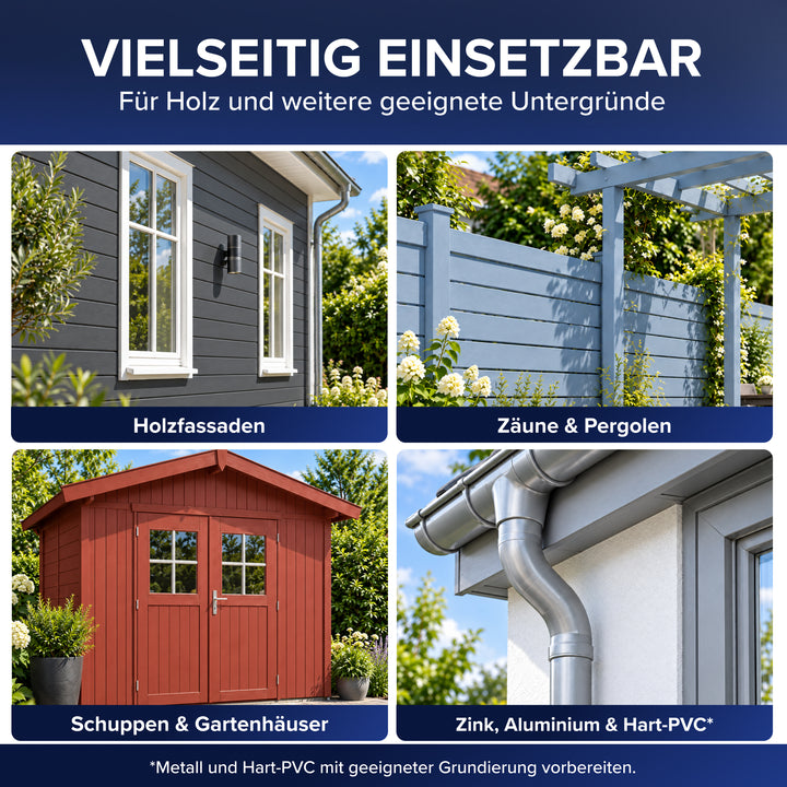 Holzfarbe deckend &amp; wetterfest für innen &amp; außen