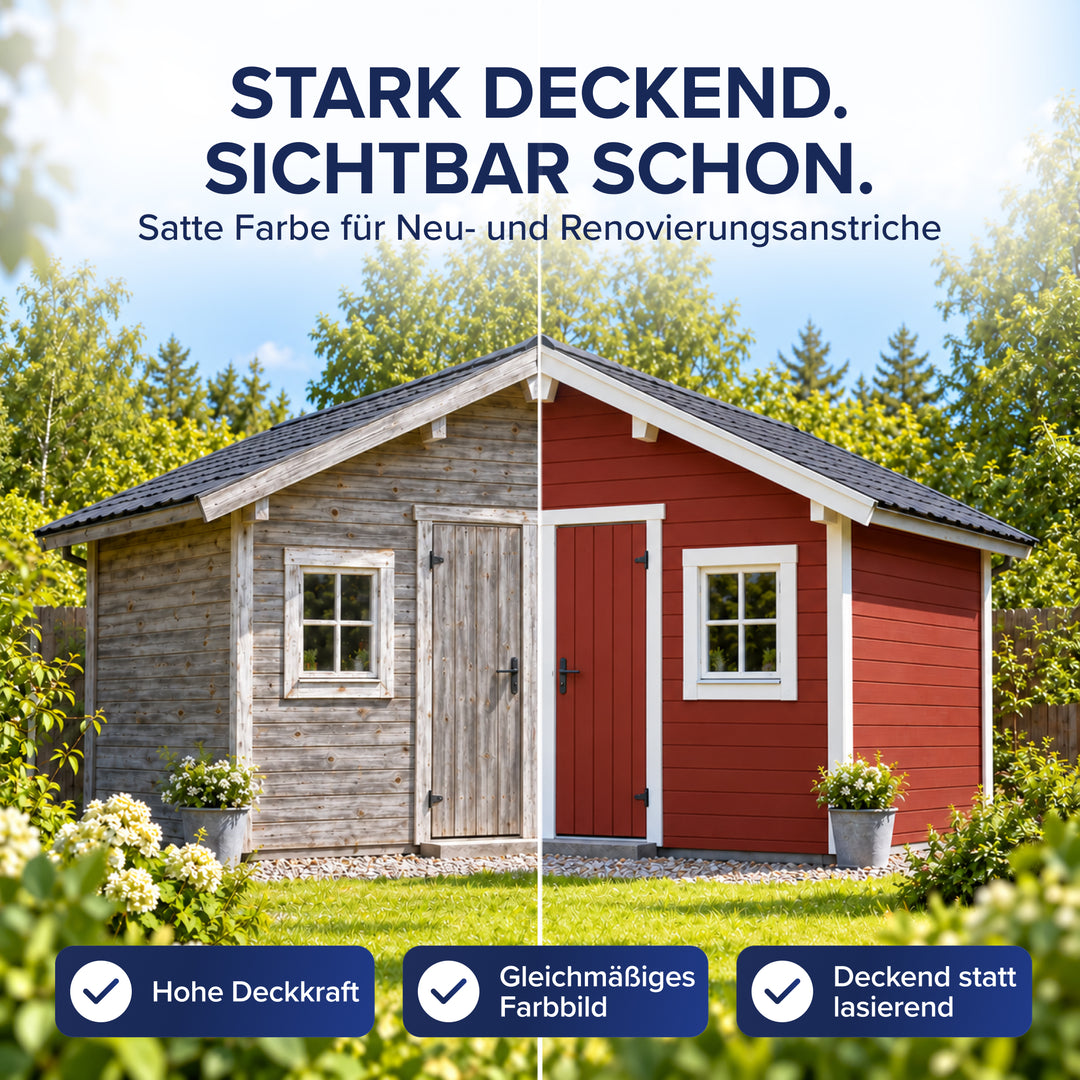 Holzfarbe deckend &amp; wetterfest für innen &amp; außen