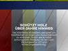 Bunte vertikale Holztafeln mit deutschem Text in der Mitte, der eine Holzfarbe beschreibt, die lang anhaltenden Schutz bietet, atmungsaktiv, UV- und witterungsbeständig ist und sich für den Innen- und Außenbereich eignet.