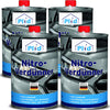 Vier Metalldosen plid Nitro-Verdünner - stark & schnell für Lacke & Reinigung mit roten Deckeln sind abgebildet. Auf jeder Dose sind ein Auto, ein deutscher Text und das plid-Hauslogo abgebildet. Dieses Produkt eignet sich sowohl als Lackverdünner als auch als Pinselreiniger.
