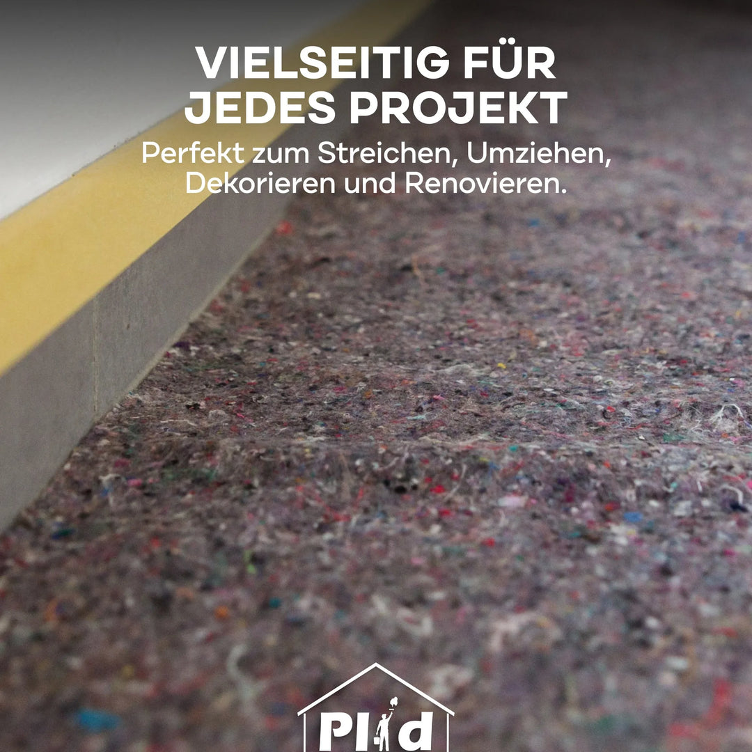 Plid Abdeckvlies 220 g/m² - Malervlies schützt bei Renovierung &amp; Bau; vielseitig für Streichen, Umzug, Dekorieren und mehr einsetzbar.