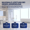 Modernes, sauberes Bad mit Glasdusche, Waschbecken und Toilette. Plid PU-Fliesenlack von plid ist langlebig und wasserbeständig - perfekt für Bad und Küche. Geruchsarm und langlebig, sorgt er für professionelle Ergebnisse beim Fliesen renovieren.