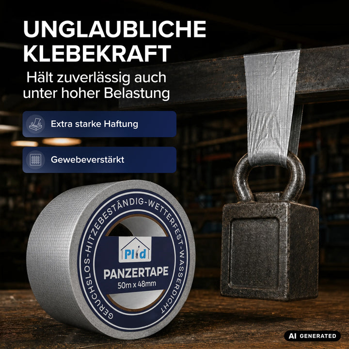 Plid Panzerband Silber – extrastark &amp; wetterfest für Reparaturen 50mm
