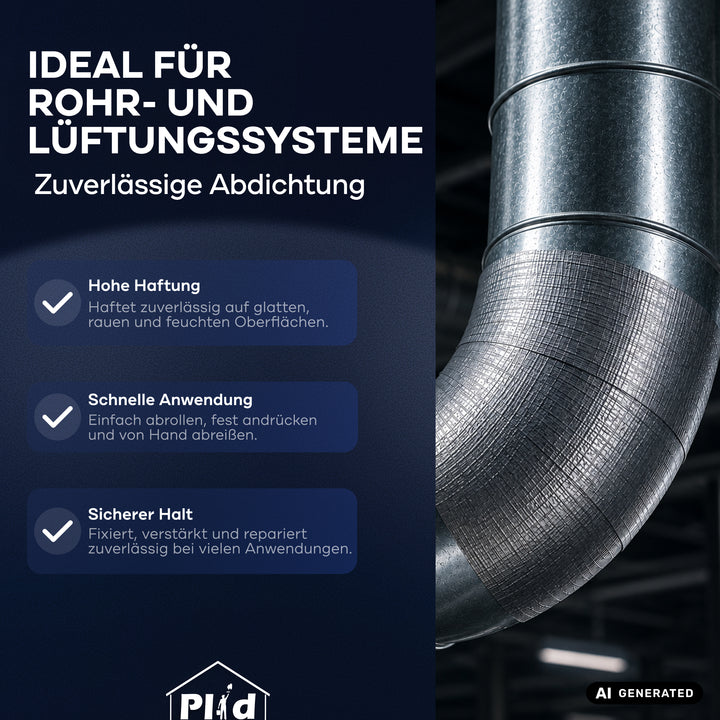 Plid Panzerband Silber – extrastark &amp; wetterfest für Reparaturen 50mm